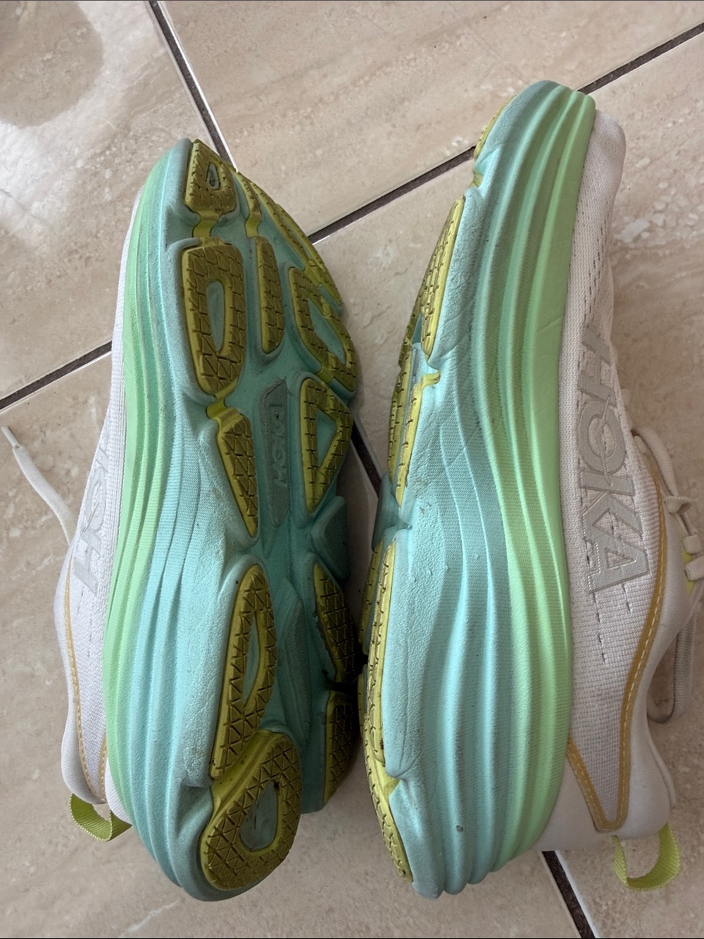 Hoka One One Bondi 8 Blanc De Blanc Sunlit Ocean Women's Running Shoe White Sz 8 - Picture 12 of 12